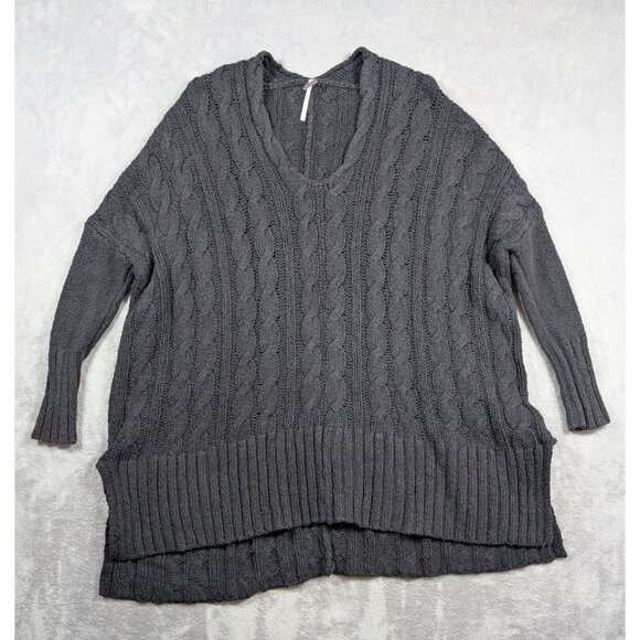 Free People Sweaters - Free People Womens Oversized Sweater Size Small Black Knit Loungewear Cozy Soft